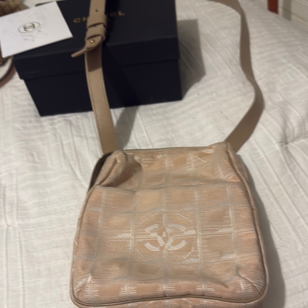 Chanel Tan Crossbody Bag with Embossed Design